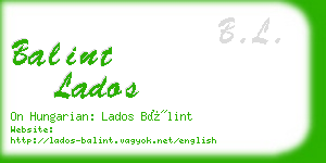 balint lados business card